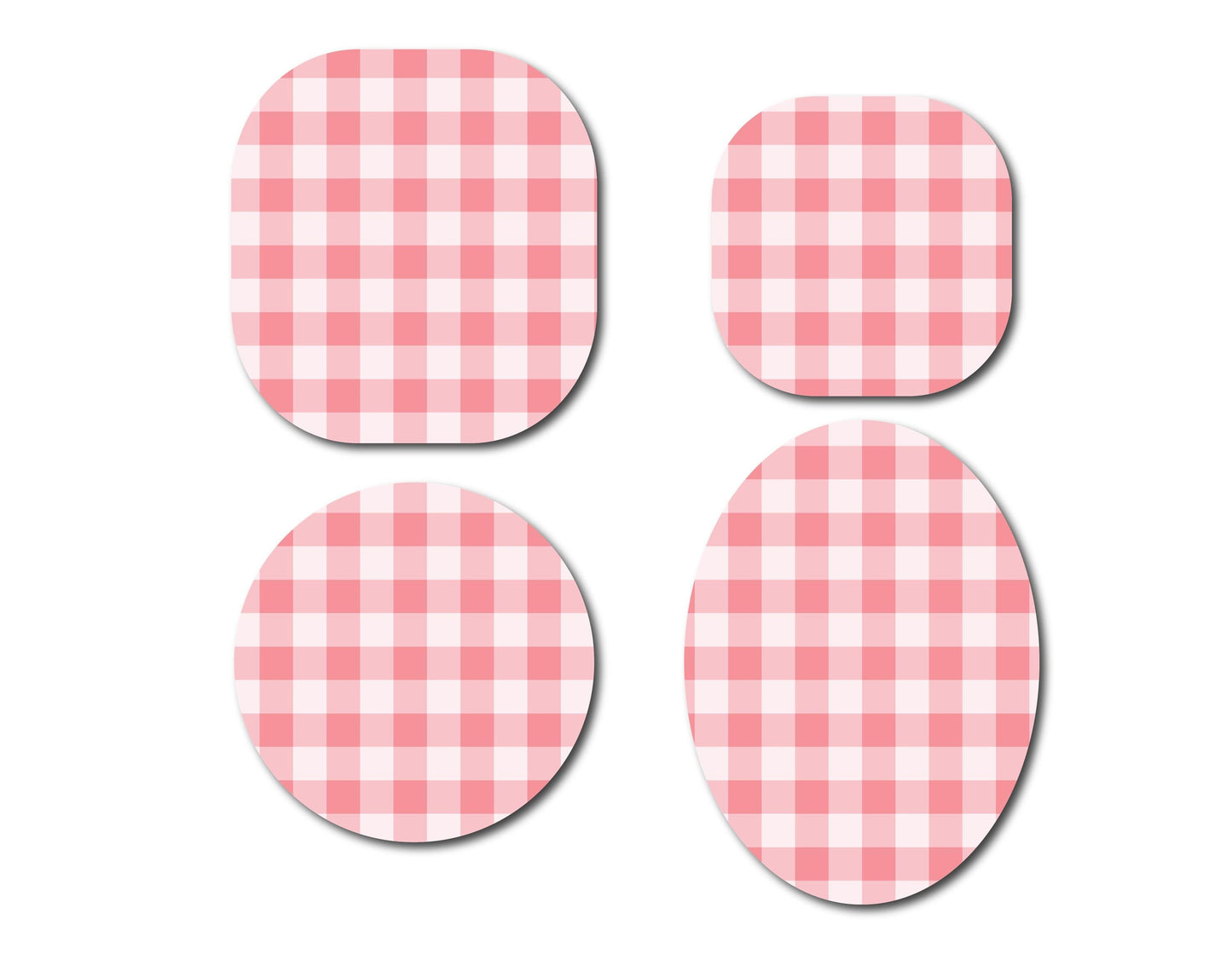 Love Pink Gingham Continuous Glucose Monitor (CGM) Decorative Over Patch (no hole)