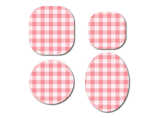 Love Pink Gingham Continuous Glucose Monitor (CGM) Decorative Over Patch (no hole)
