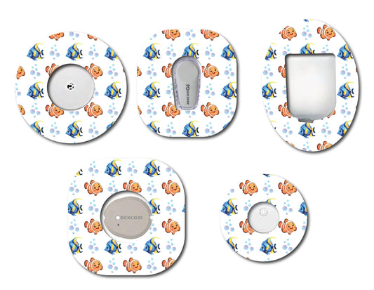 Clown and Blue Tang Fish CGM Patch