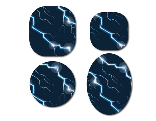 Lightening Blue Continuous Glucose Monitor (CGM) Decorative Over Patch (no hole)