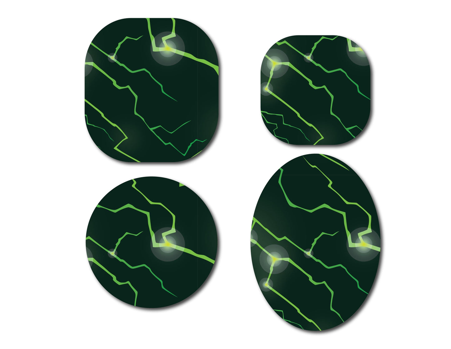 Lightening Green Continuous Glucose Monitor (CGM) Decorative Over Patch (no hole)