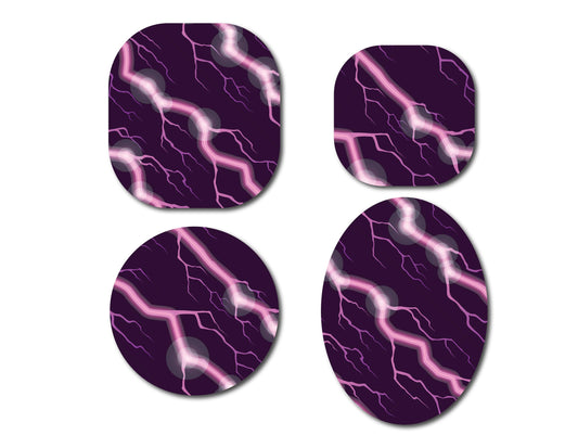 Lightening Pink Continuous Glucose Monitor (CGM) Decorative Over Patch (no hole)