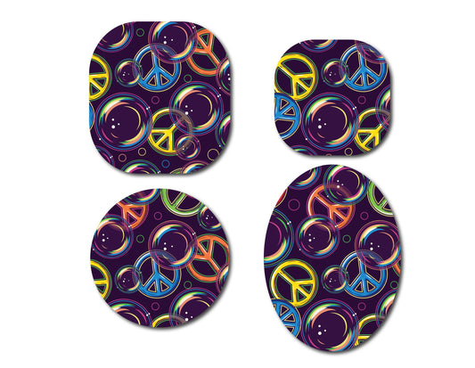 Peace Sign Continuous Glucose Monitor (CGM) Decorative Over Patch (no hole)