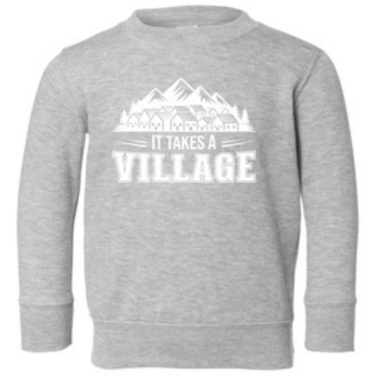 It Takes A Village – Kids' Crewneck Sweatshirt