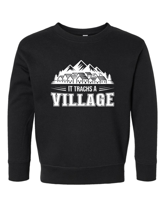 It Trachs a Village – Kids' Crewneck Sweatshirt