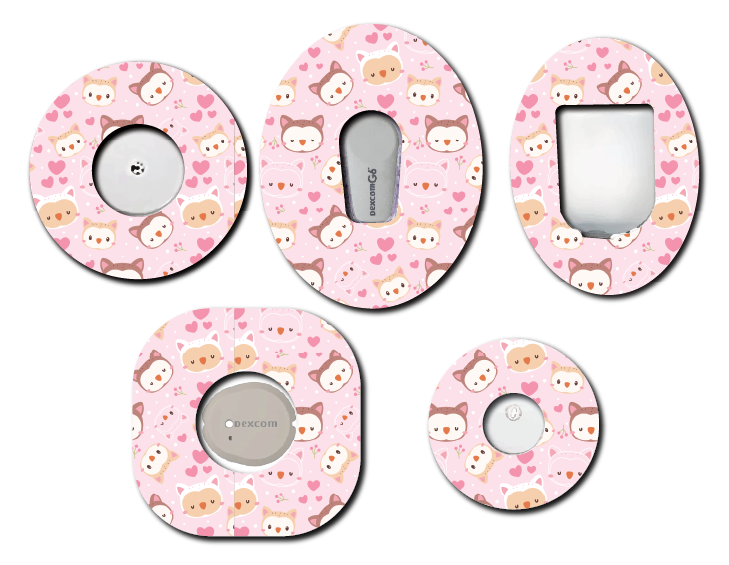 Pink Love Kittens CGM Patch