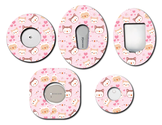 Pink Love Kittens CGM Patch