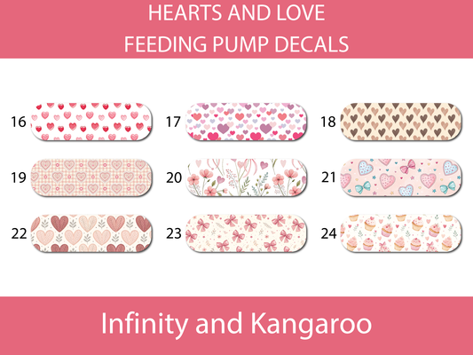 Heart and Love Infinity and Kangaroo Feeding Pump Decals