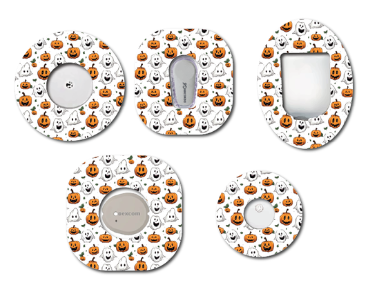 Halloween Ghosts and Pumpkins CGM Patch