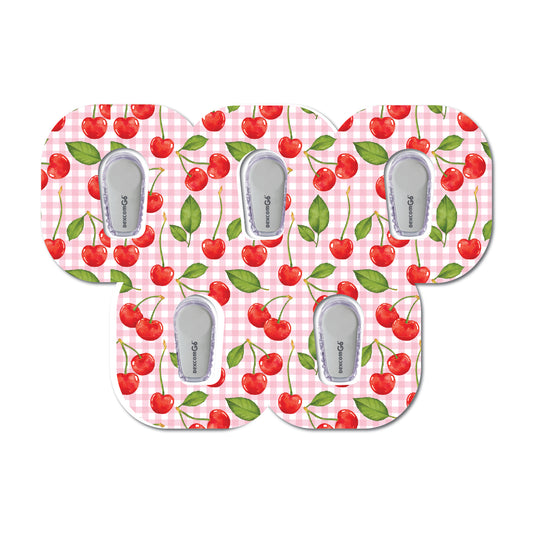Cherry Plaid Coquette 5 Pack CGM Patches