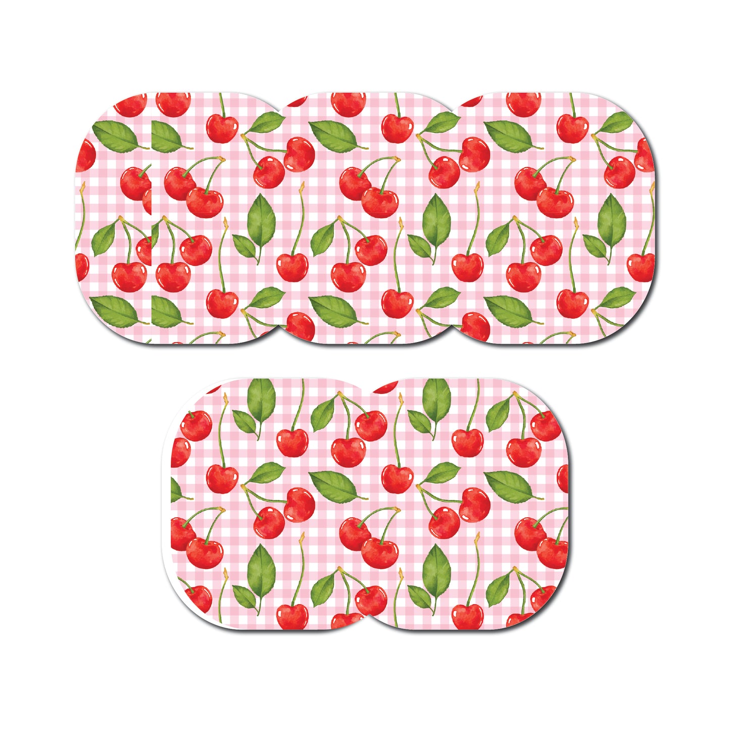 Strawberry Coquette Plaid 5 Pack CGM Patches