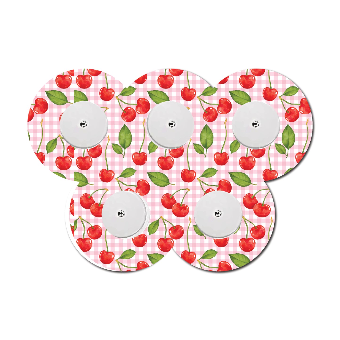 Cherry Plaid Coquette 5 Pack CGM Patches