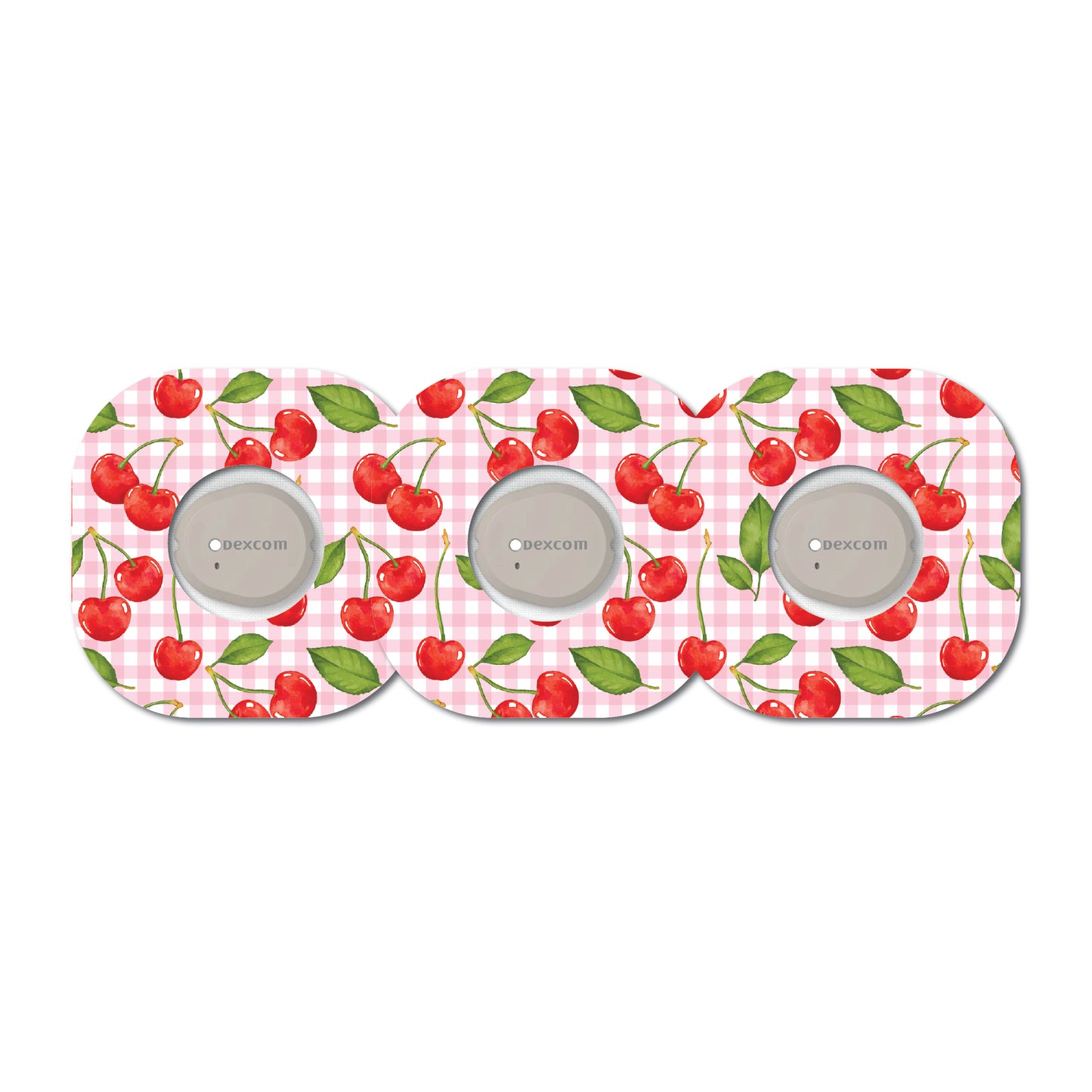 Strawberry Coquette Plaid 3 Pack CGM Patches