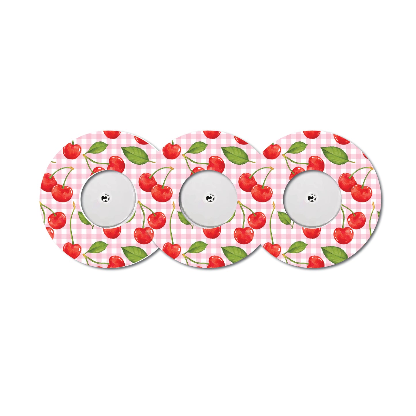 Strawberry Coquette Plaid 3 Pack CGM Patches
