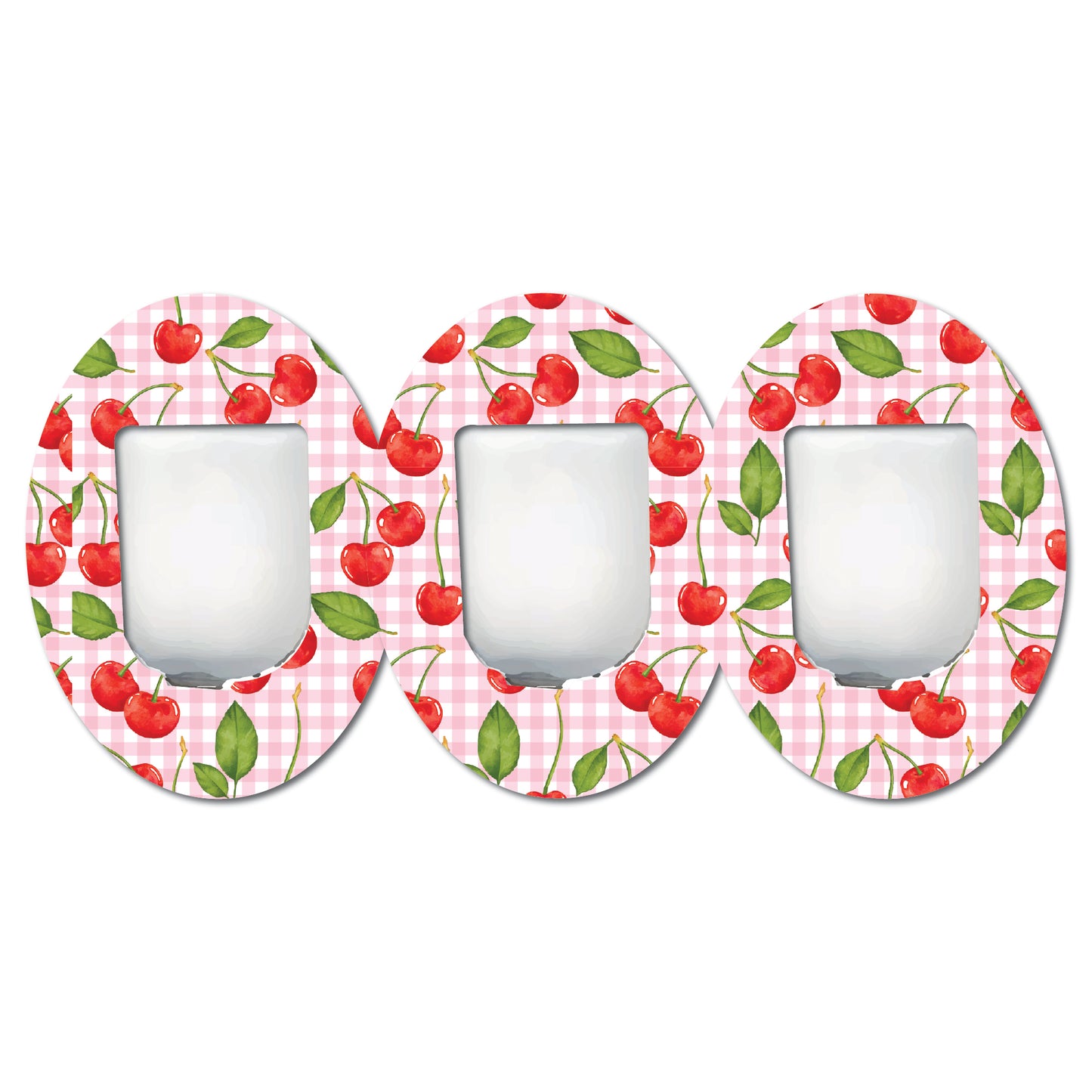 Strawberry Coquette Plaid 3 Pack CGM Patches