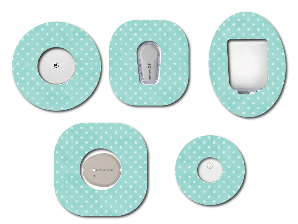 Polka Dot Aquagreen CGM Patch