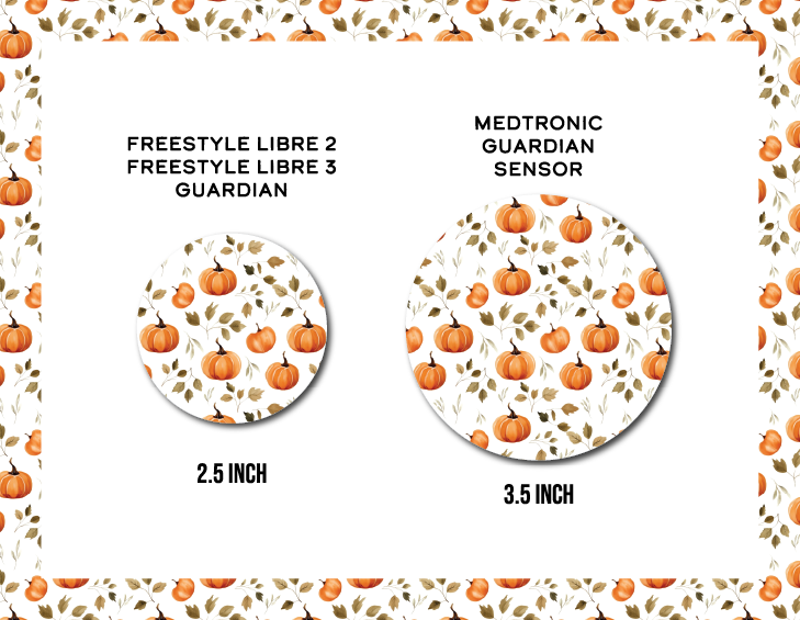Pumpkin and Leaves CGM Decorative Over Patch (No Hole)