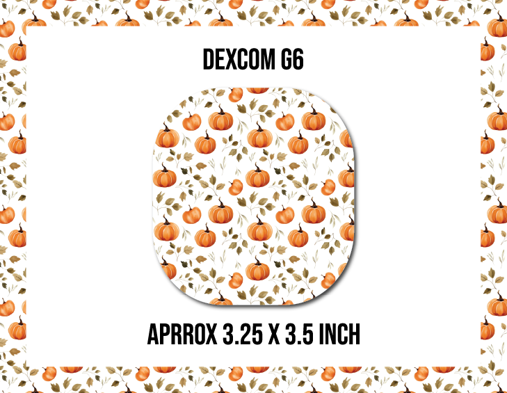 Pumpkin and Leaves CGM Decorative Over Patch (No Hole)
