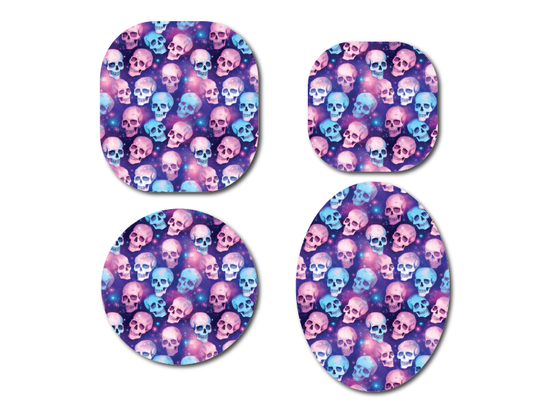 Rainbow Skulls CGM Decorative Over Patch (No Hole)