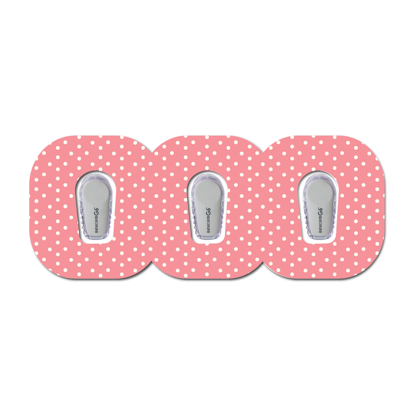 Strawberry Coquette Dark Pink Dots 3 Pack CGM Patches