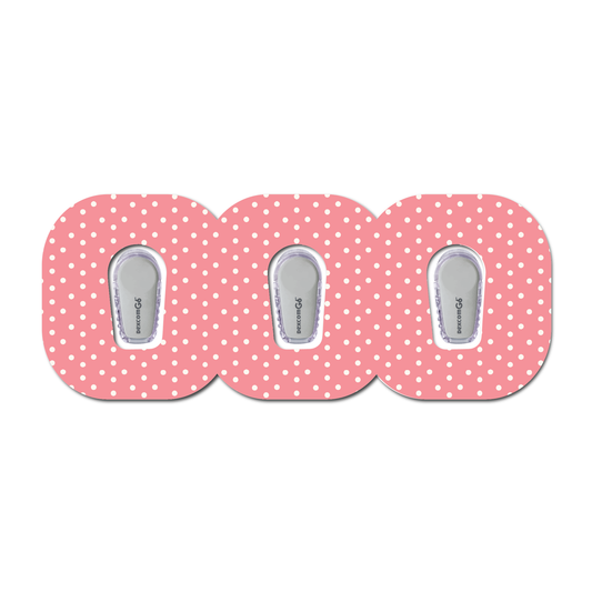 Strawberry Coquette Dark Pink Dots 3 Pack CGM Patches