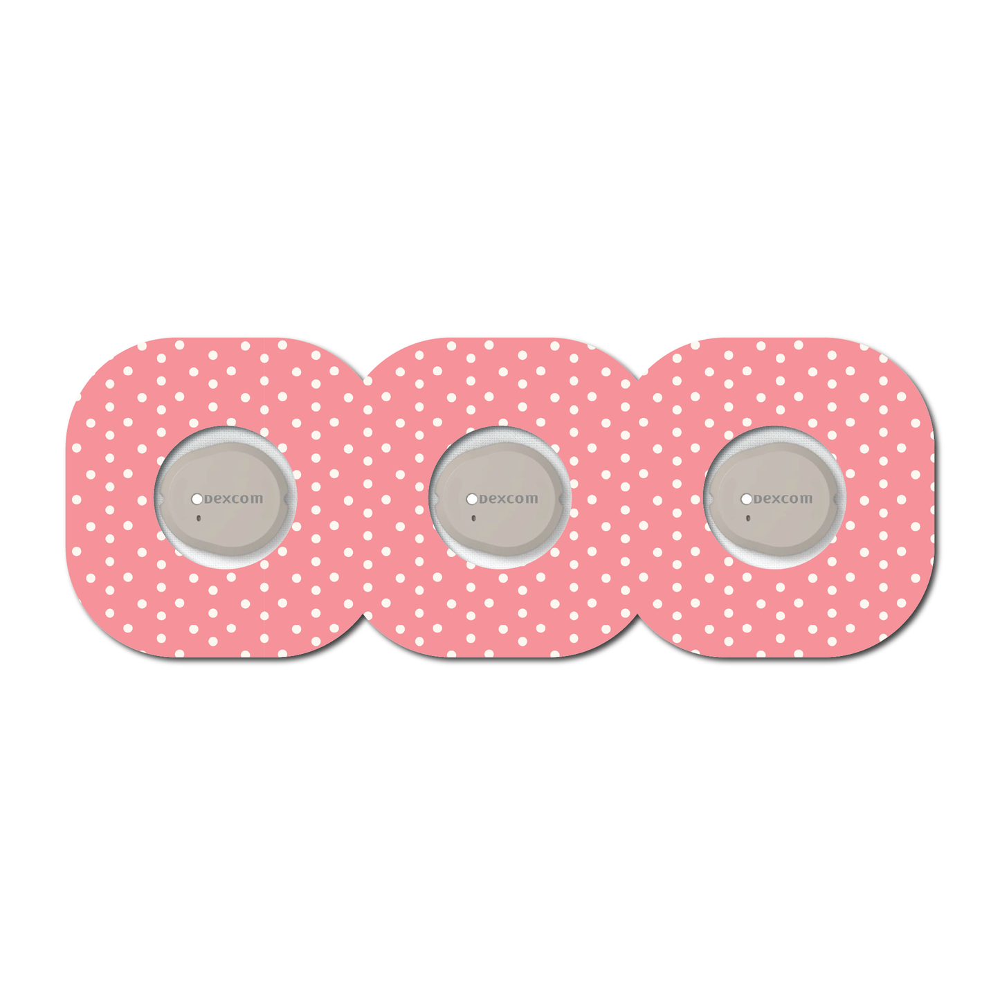 Strawberry Coquette Dark Pink Dots 3 Pack CGM Patches