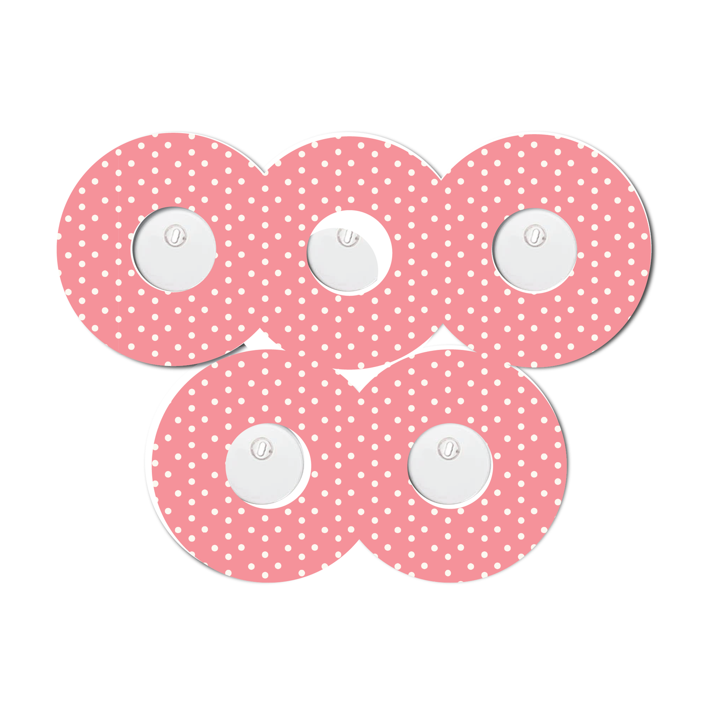 Strawberry Coquette Dark Pink Dots 5 Pack CGM Patches
