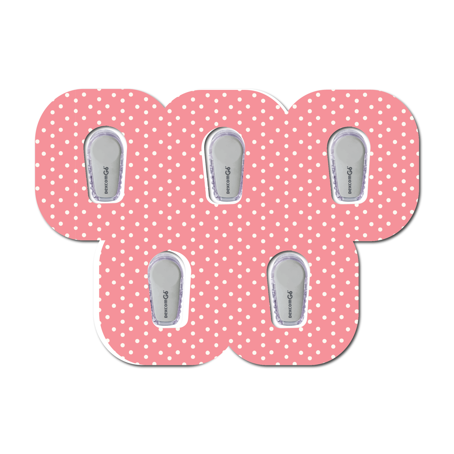 Strawberry Coquette Dark Pink Dots 5 Pack CGM Patches