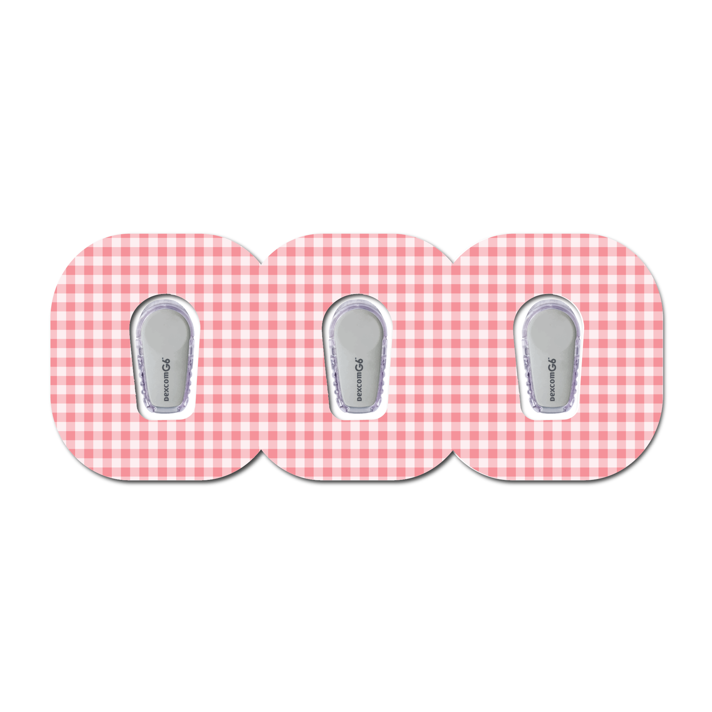 Strawberry Coquette Dark Gingham 3 Pack CGM Patches