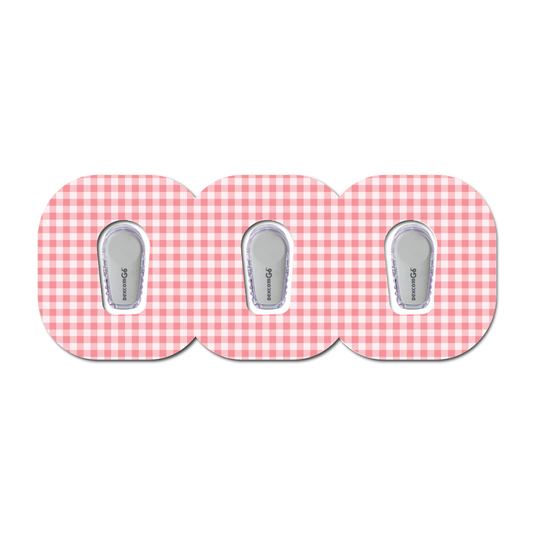 Strawberry Coquette Dark Gingham 3 Pack CGM Patches