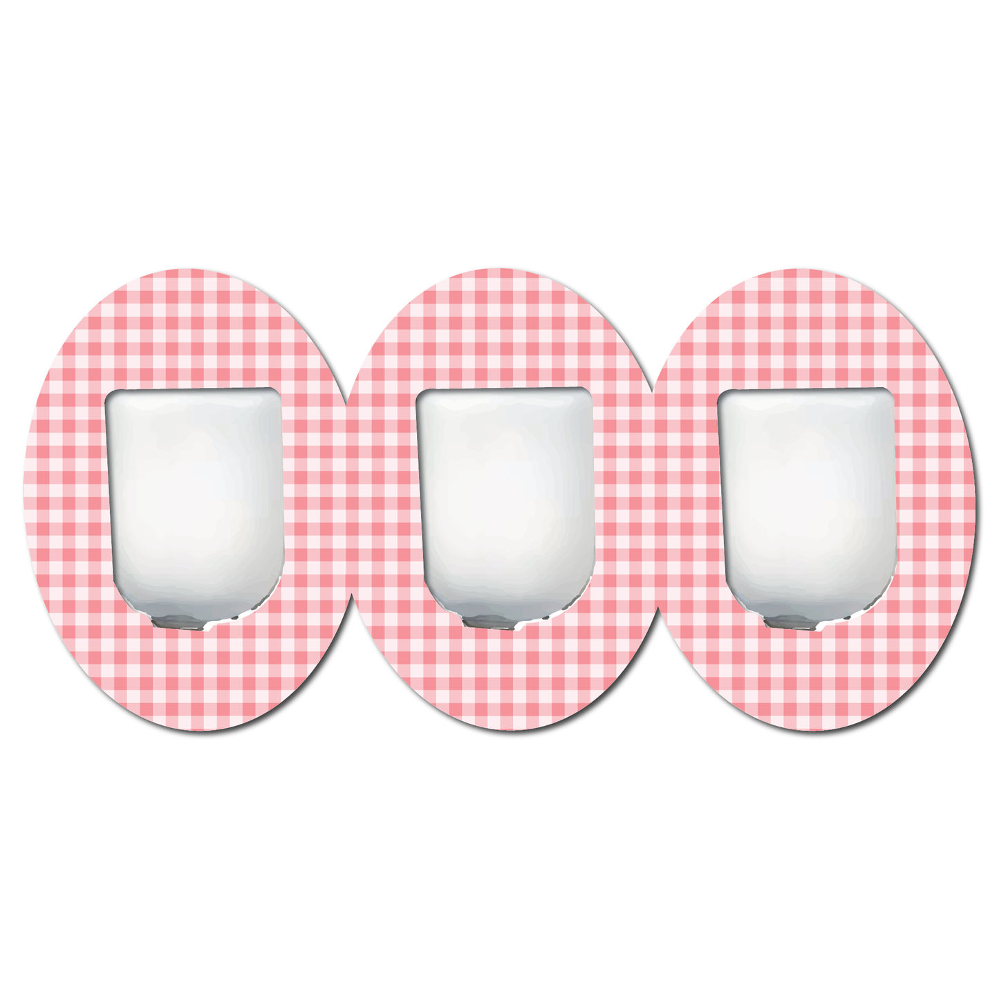 Strawberry Coquette Dark Gingham 3 Pack CGM Patches