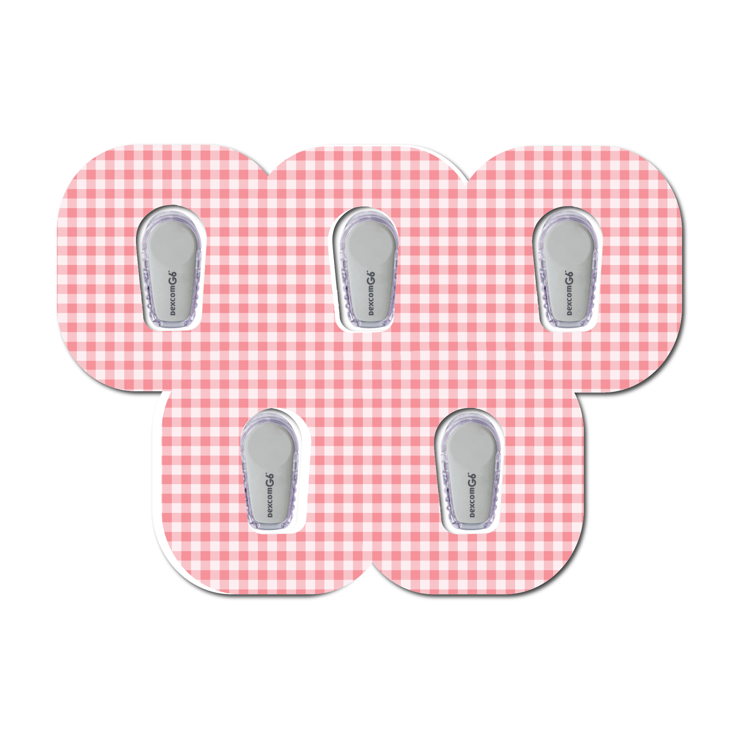 Strawberry Coquette Dark Gingham 5 Pack CGM Patches