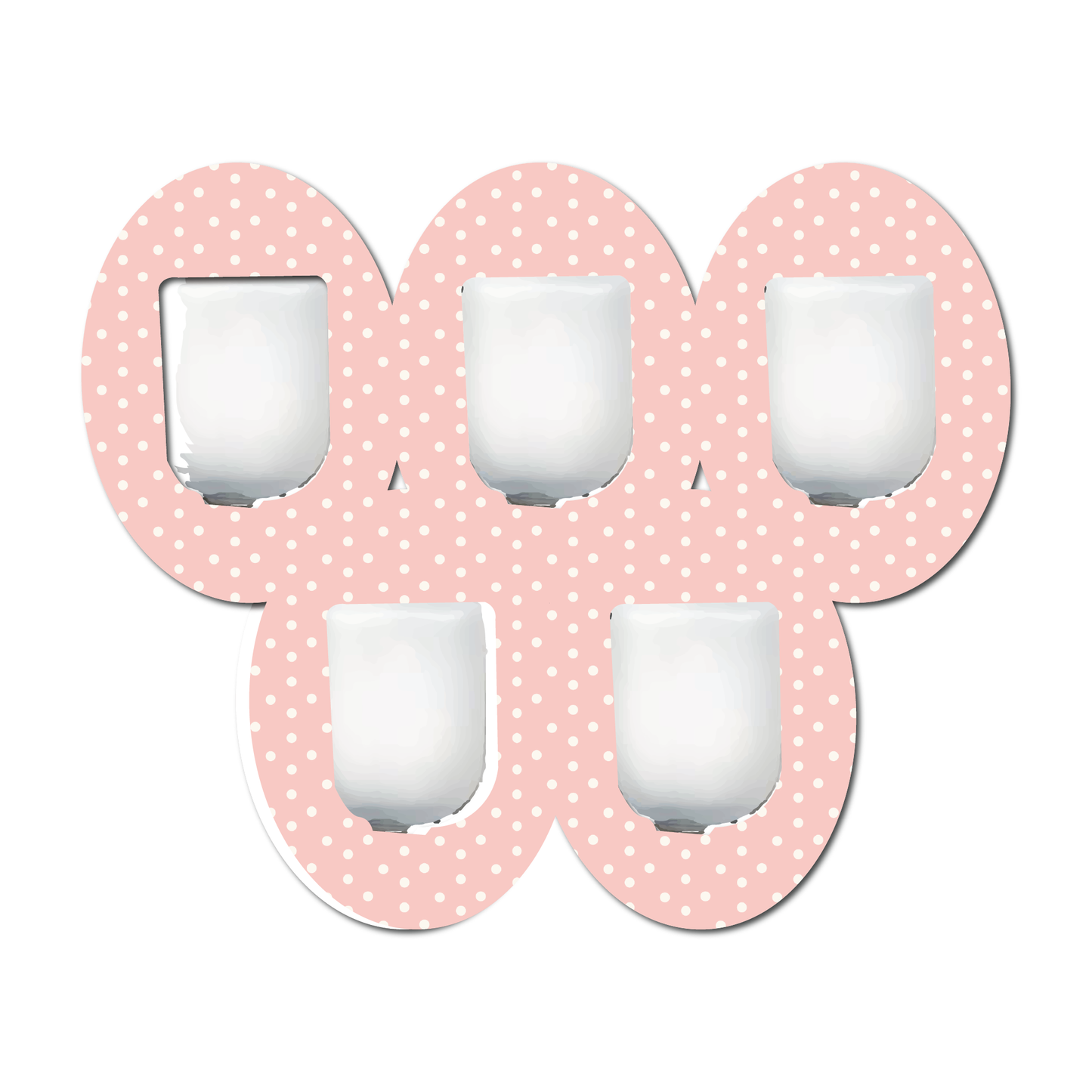 Strawberry Coquette Light Dots 5 Pack CGM Patches