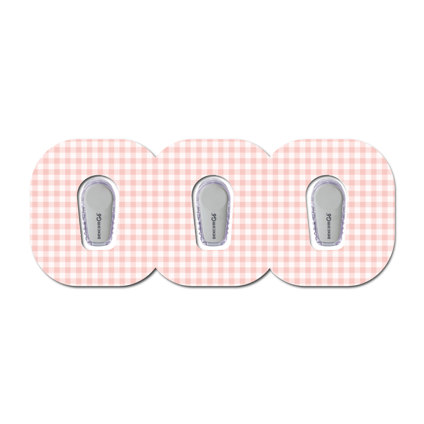 Strawberry Coquette Light Gingham 3 Pack CGM Patches