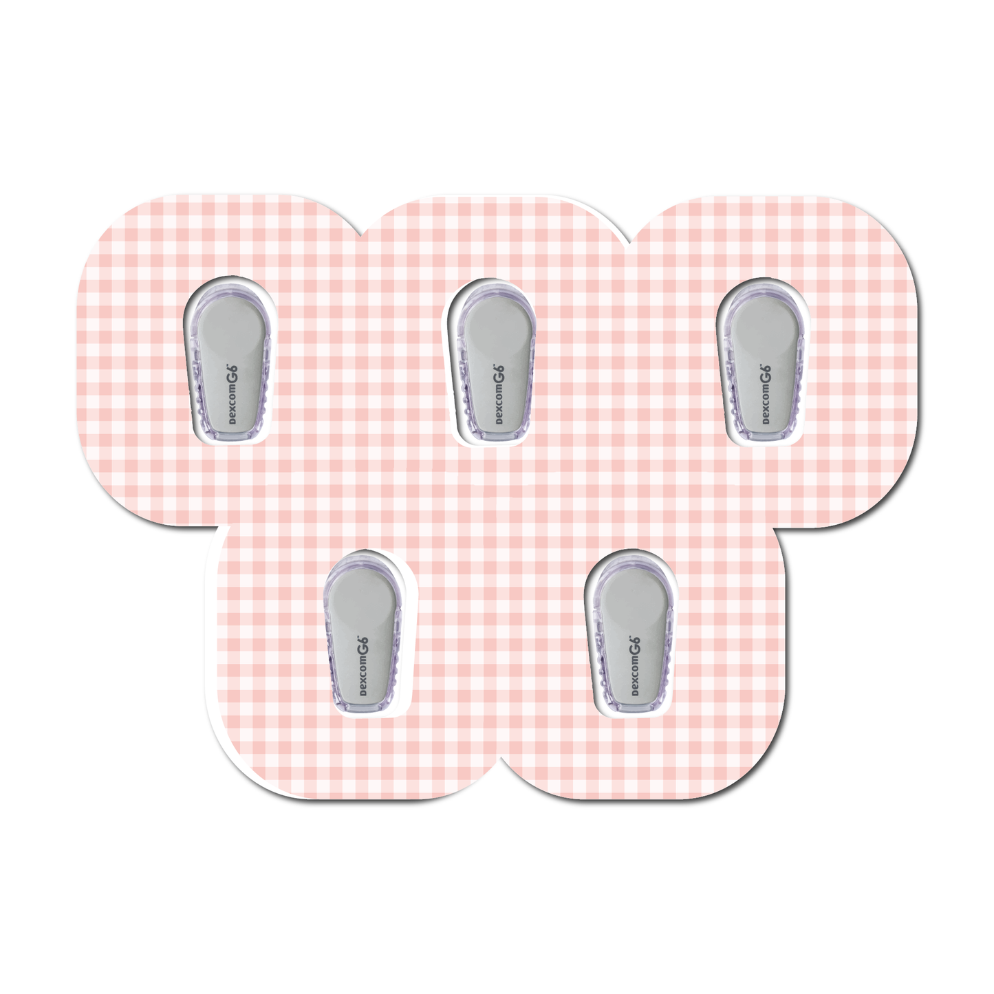 Strawberry Coquette Light Gingham 5 Pack CGM Patches