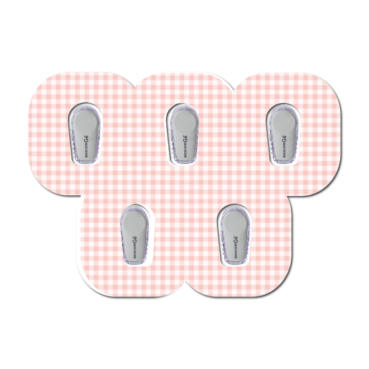 Strawberry Coquette Light Gingham 5 Pack CGM Patches