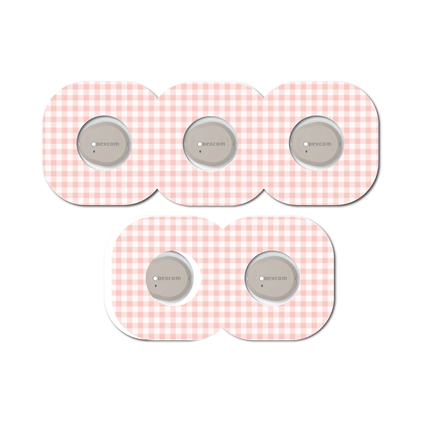 Strawberry Coquette Light Gingham 5 Pack CGM Patches