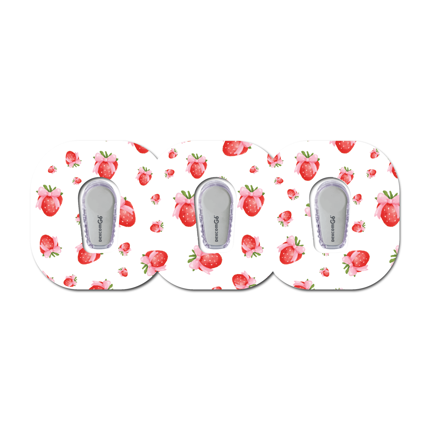 Strawberry Coquette Tossed Berries 3 Pack CGM Patches