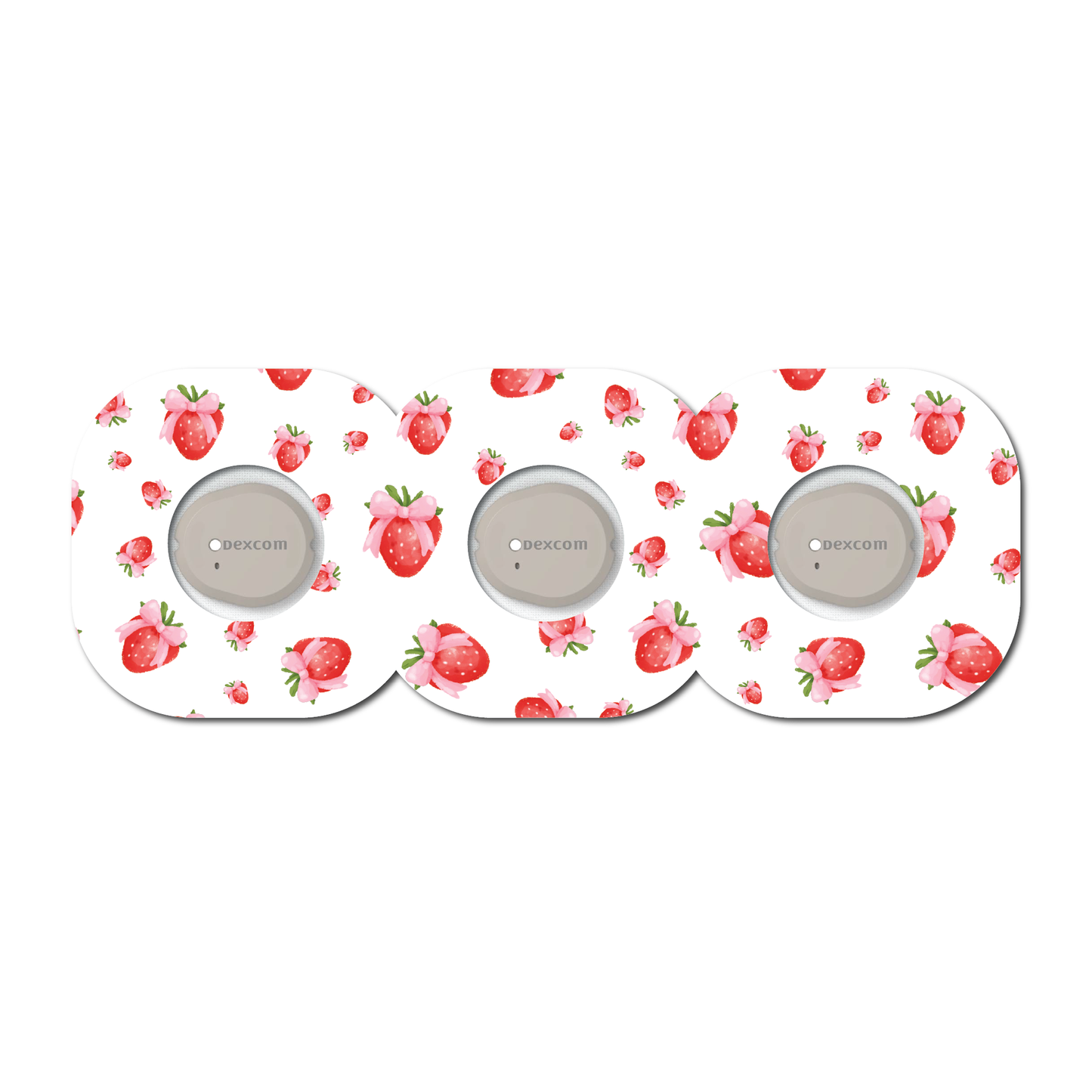 Strawberry Coquette Tossed Berries 3 Pack CGM Patches