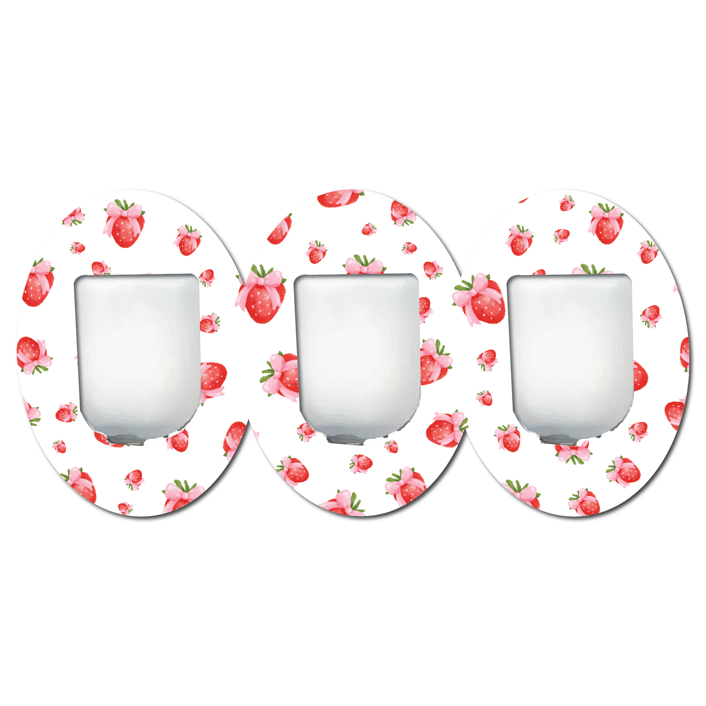 Strawberry Coquette Tossed Berries 3 Pack CGM Patches