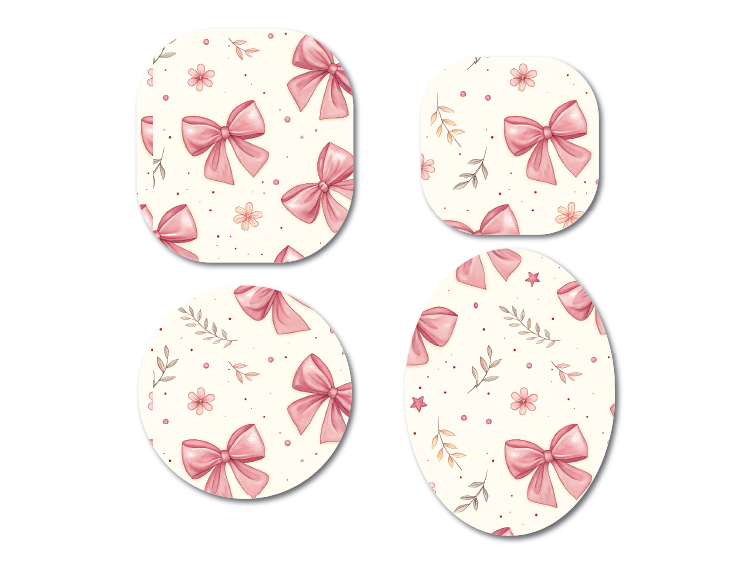 Coquette Hearts and Bows CGM Decorative Over Patch (No Hole)