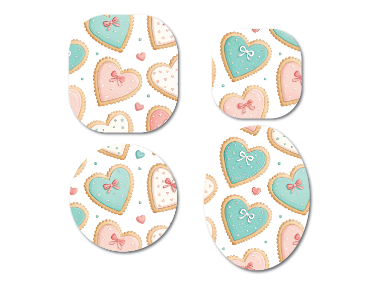 Heart Sugar Cookies CGM Decorative Over Patch (No Hole)
