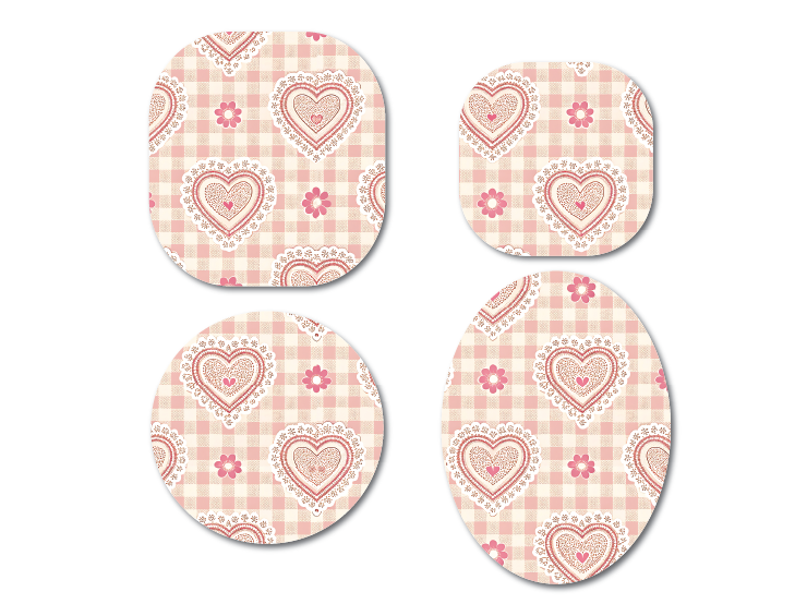 Gingham Hearts CGM Decorative Over Patch (No Hole)