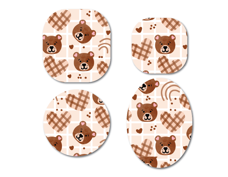 Bear Heart CGM Decorative Over Patch (No Hole)