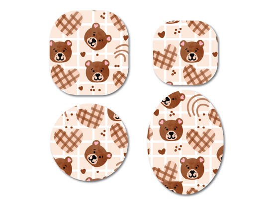 Bear Heart CGM Decorative Over Patch (No Hole)