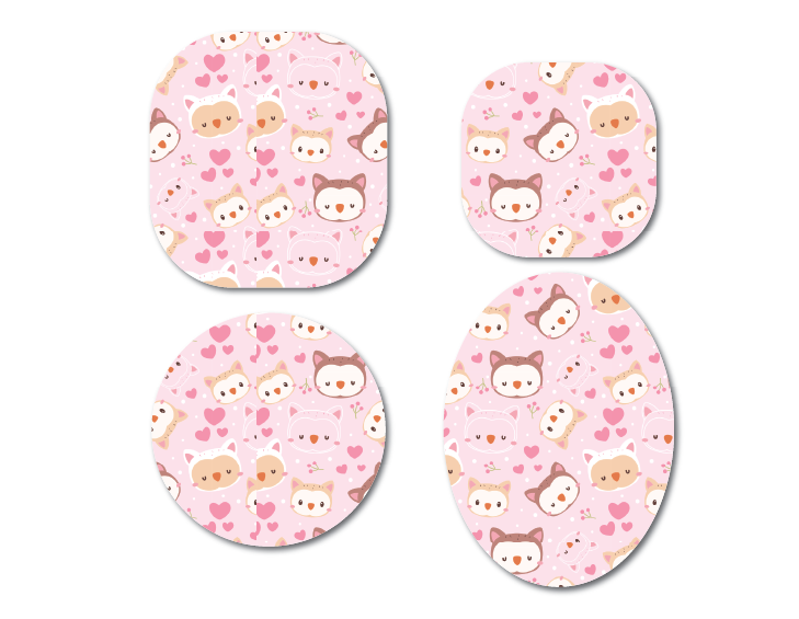 Pink Love Kittens CGM Decorative Over Patch (No Hole)