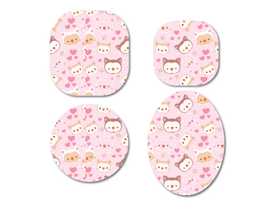 Pink Love Kittens CGM Decorative Over Patch (No Hole)