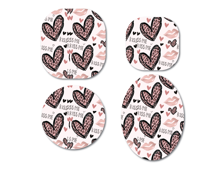 Leopard Hearts CGM Decorative Over Patch (No Hole)