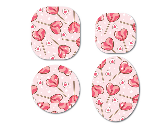 Heart Lollipops CGM Decorative Over Patch (No Hole)