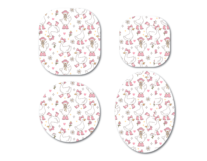 Silly Goose White and Pink CGM Decorative Over Patch (No Hole)